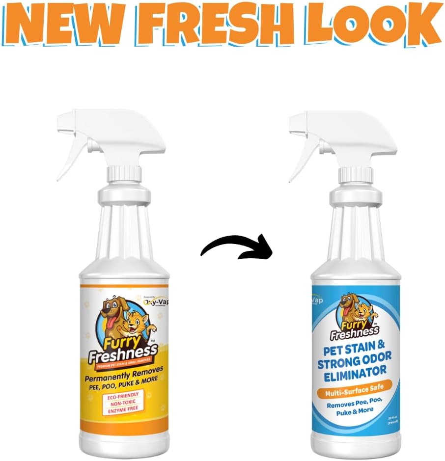 FurryFreshness Extra Strength Cat or Dog Pee Stain & Permanent Odor Remover + Smell Eliminator