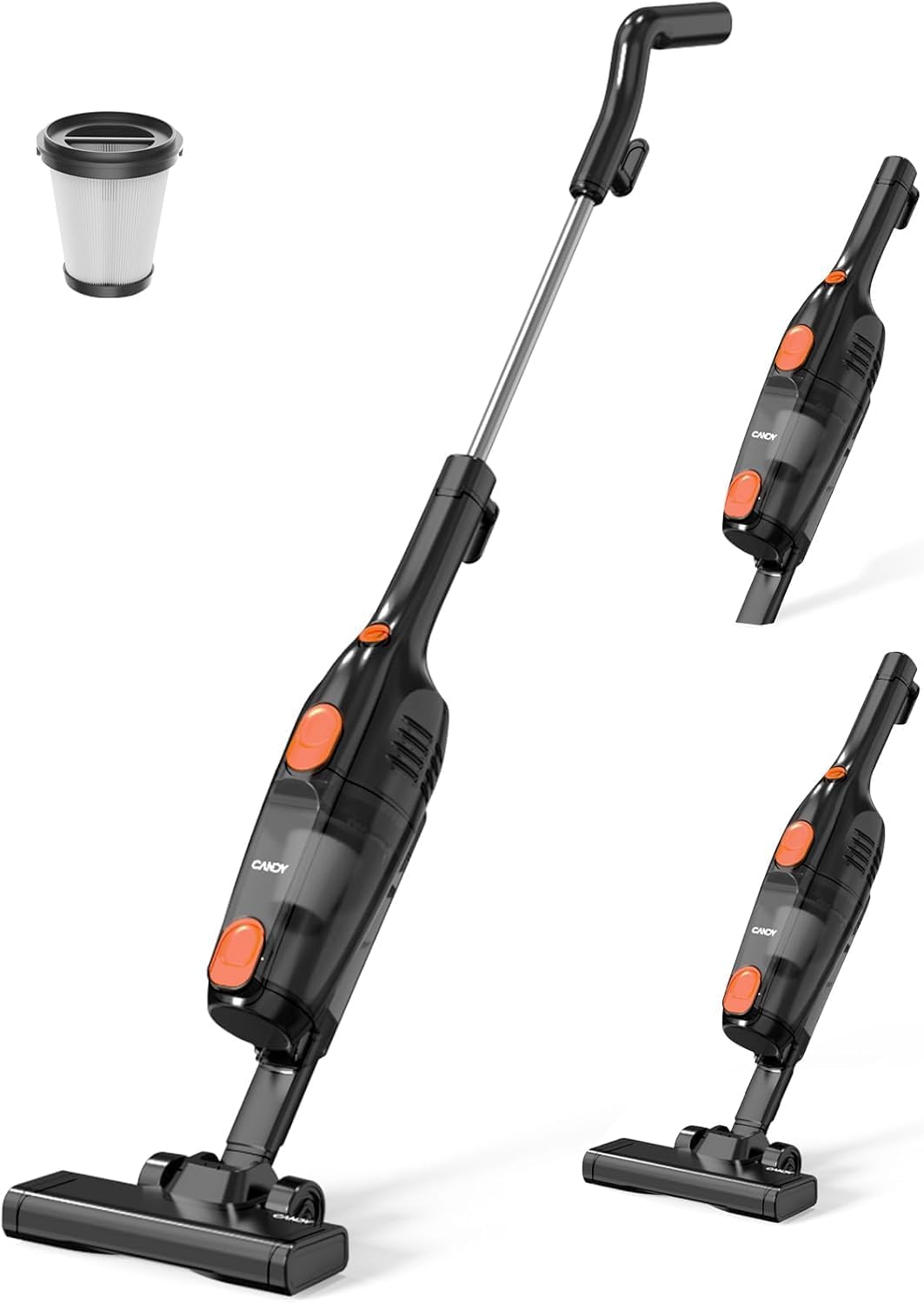 Candy Corded Stick Vacuum Cleaner, Powerful Suction Handheld Vacuum with One-Click Dust Disposal