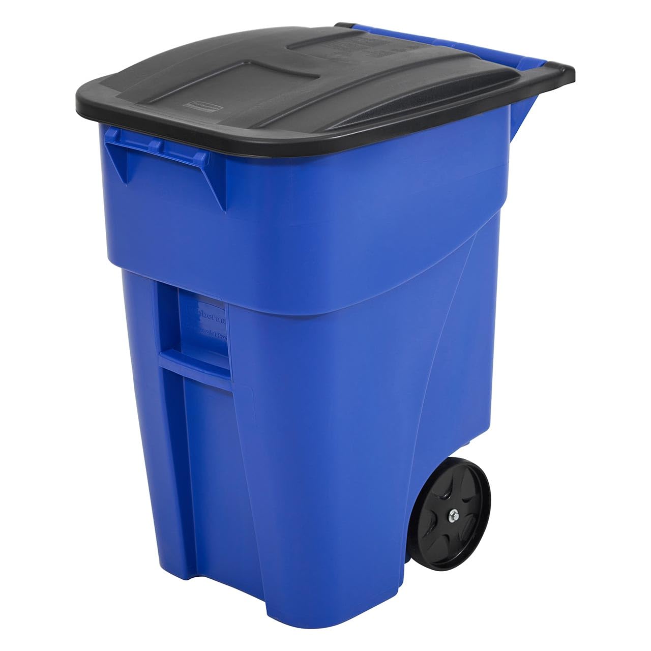 Rubbermaid Commercial Products BRUTE Rollout Trash/Garbage Can/Bin with Wheels, 50 GAL, Blue, for