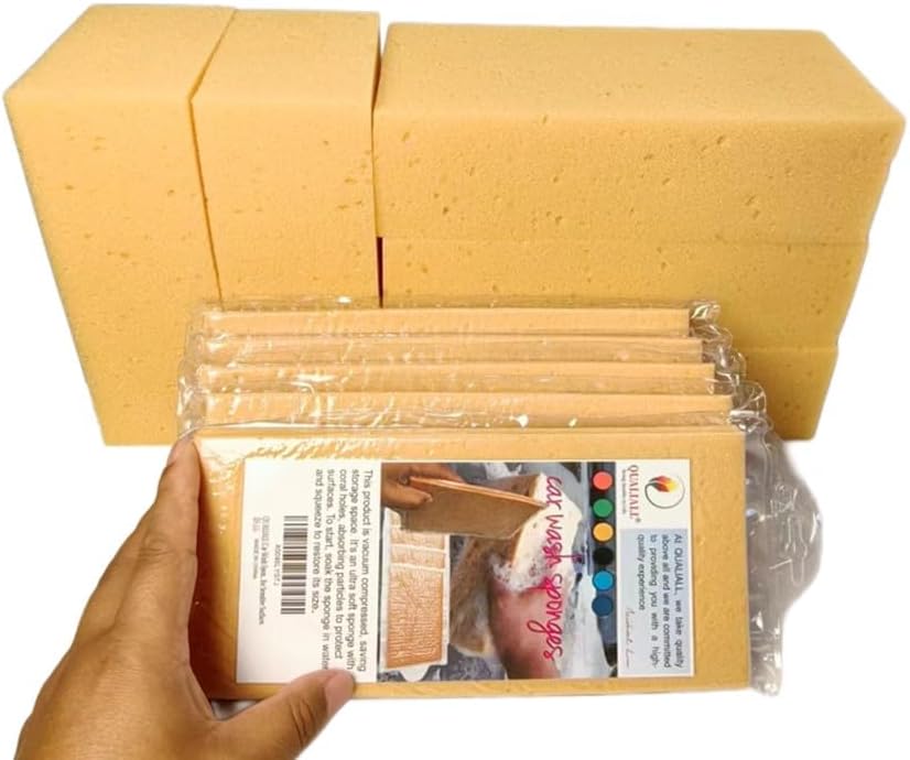 Car Wash Sponges, 5 Pack, Extra Soft Coral, Scratch Free, 8.3x4.38x2.8 inches, Great for Sensitive
