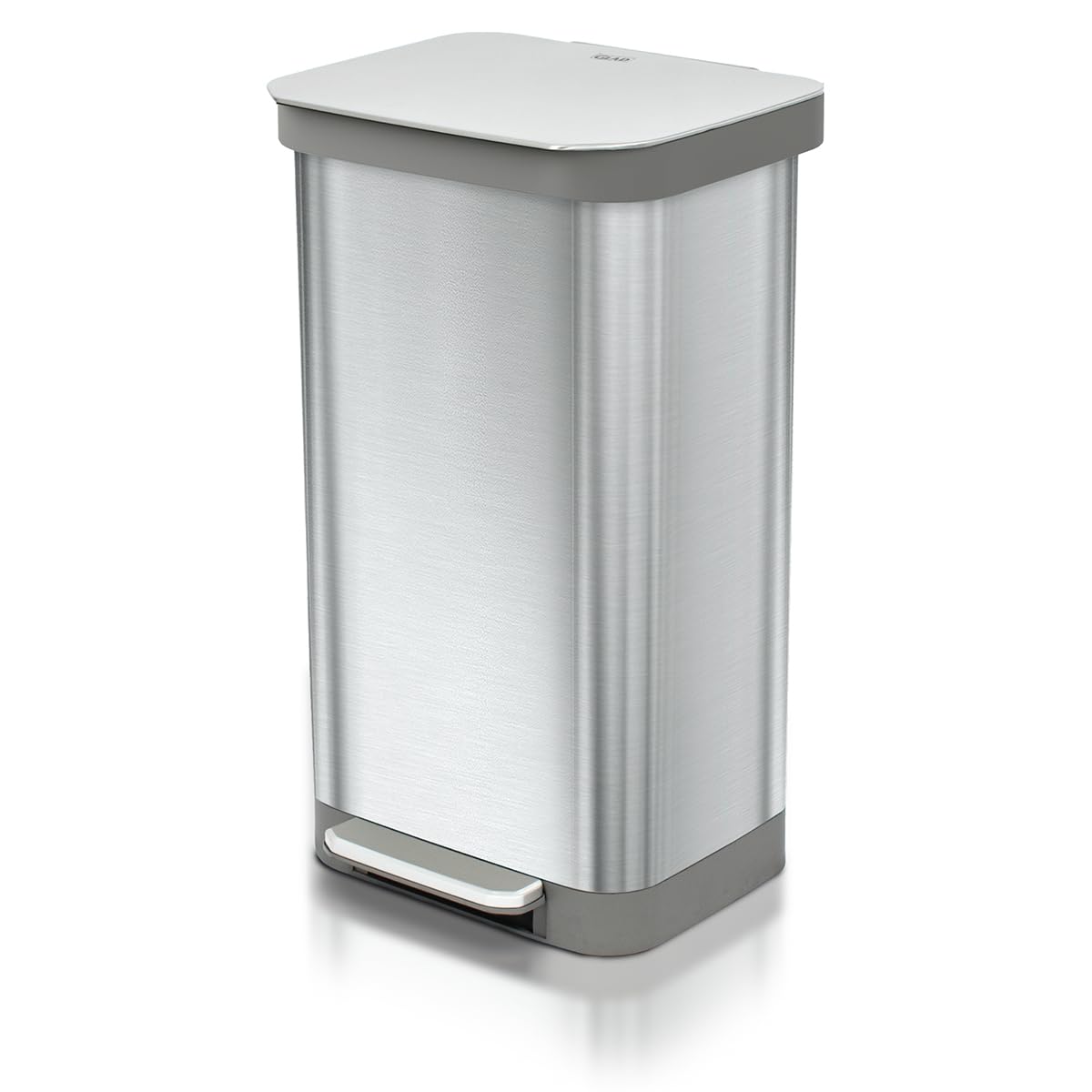 Glad Stainless Steel Step Trash Can, Series 2 with Clorox Protection - Large Metal Kitchen Garbage
