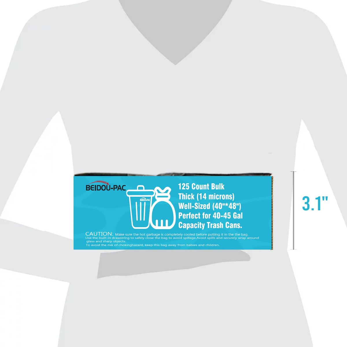 40-45 Gallon Lawn & Leaf Trash Bags, 125 Count Bulk, Heavy Duty Clear Plastic Recycling Bags