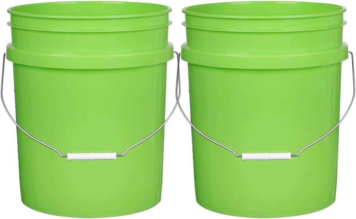 House Naturals 5 Gallon Premium HPDE Plastic Bucket - Made in USA Food Grade Storage Container, BPA