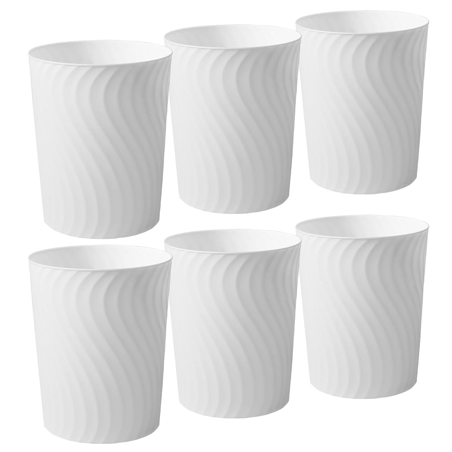 YGJT Small Trash Can, 6 Pack 1.8 Gallons Bathroom Trash Can, Slim Waste Basket, Round Garbage Can