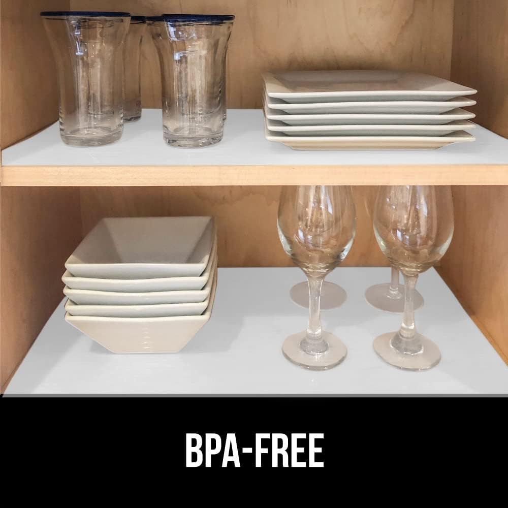 GORILLA GRIP DuraGuard Shelf Liner, Non-Adhesive Cabinet Liners for Kitchen Drawers, Shelves