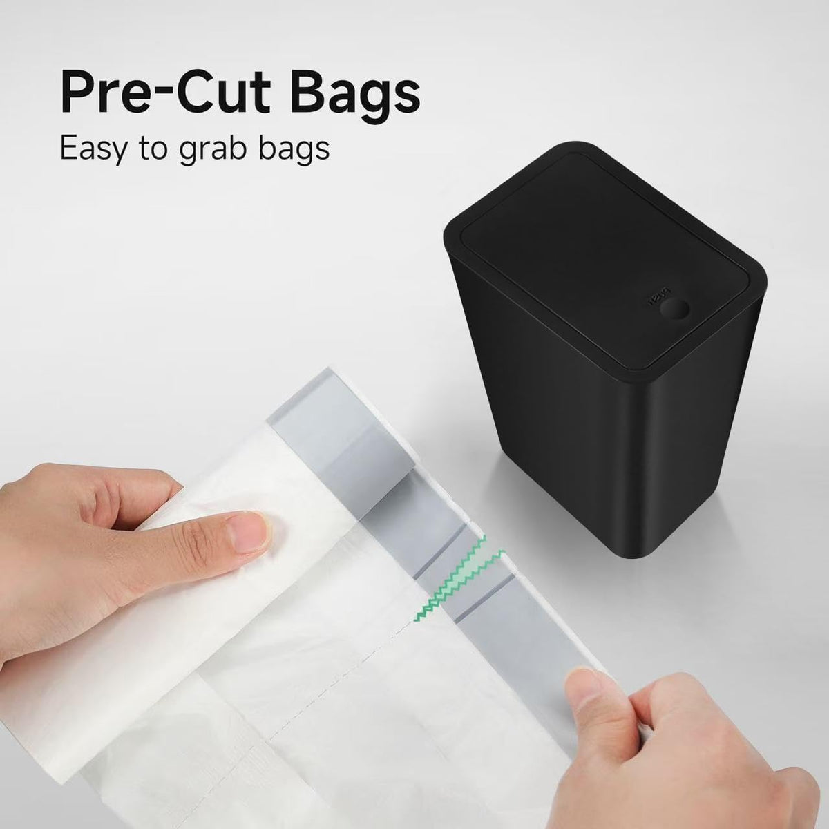 Drawstring 4 Gallon Trash Bags, Pre-Cut Strong Wastebasket Bin Liners, White Garbage Bags for Home