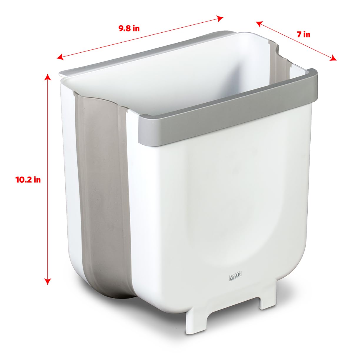 Glad Roomate Collapsible Waste Bin | Compact Travel Trash Can with Space-Saving Expandable Design |