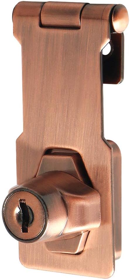 Alise Keyed Hasp Lock,3 Inch Safety Packlock Clasp Hasp Lock Latch with Lock,Door Hinge Lock with