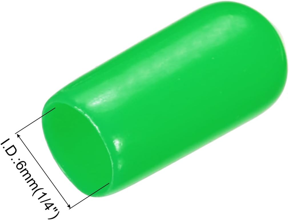 uxcell 20pcs Rubber End Caps 6mm(1/4") ID Vinyl PVC Round Tube Bolt Cap Cover Screw Thread