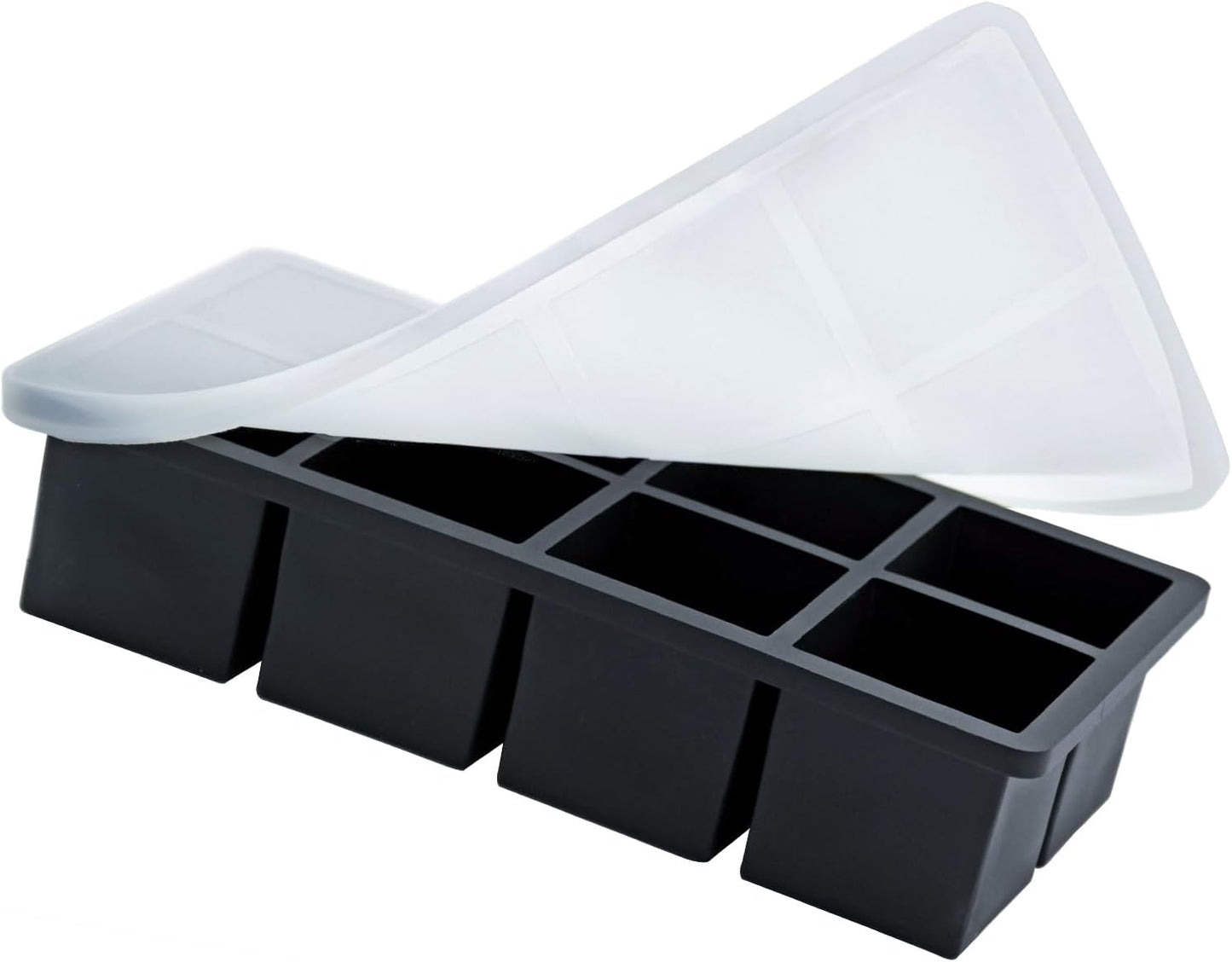 Bangp Large Ice Cube Tray for Whiskey (2 Pack),Metal Reinforced Frame Big Ice Cube Molds,Large