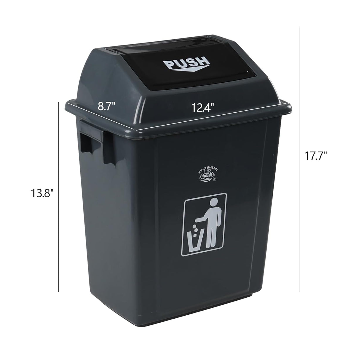 Readsky 6 Gallon Plastic Garbage Can Swing Lid, Trash Can Swing-Top, Swing Garbage Bin, 4 Packs