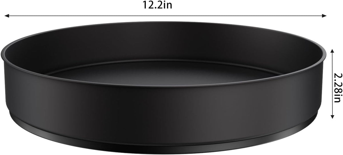 VAEHOLD Lazy Susan Stainless Steel Black Spice Rack Turntable for Pantry Cabinet - Decorative Trays