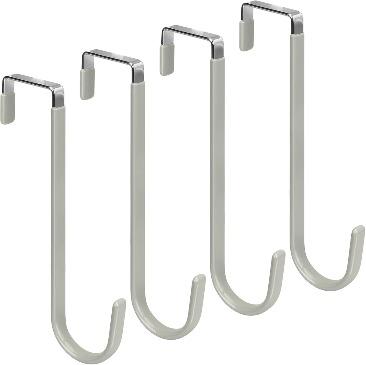 FYY Over The Door Hooks, 4 Pack Upgraded Long Door Hangers Hooks with Rubber Prevent Scratches