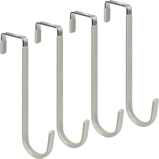 FYY Over The Door Hooks, 4 Pack Upgraded Long Door Hangers Hooks with Rubber Prevent Scratches