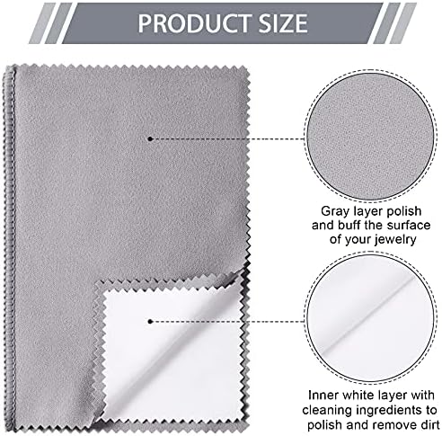 Breling 30 Pcs Silver Jewelry Polishing Cloths 6 x 8 inches Jewelry Cleaning Cloth Sterling Polish