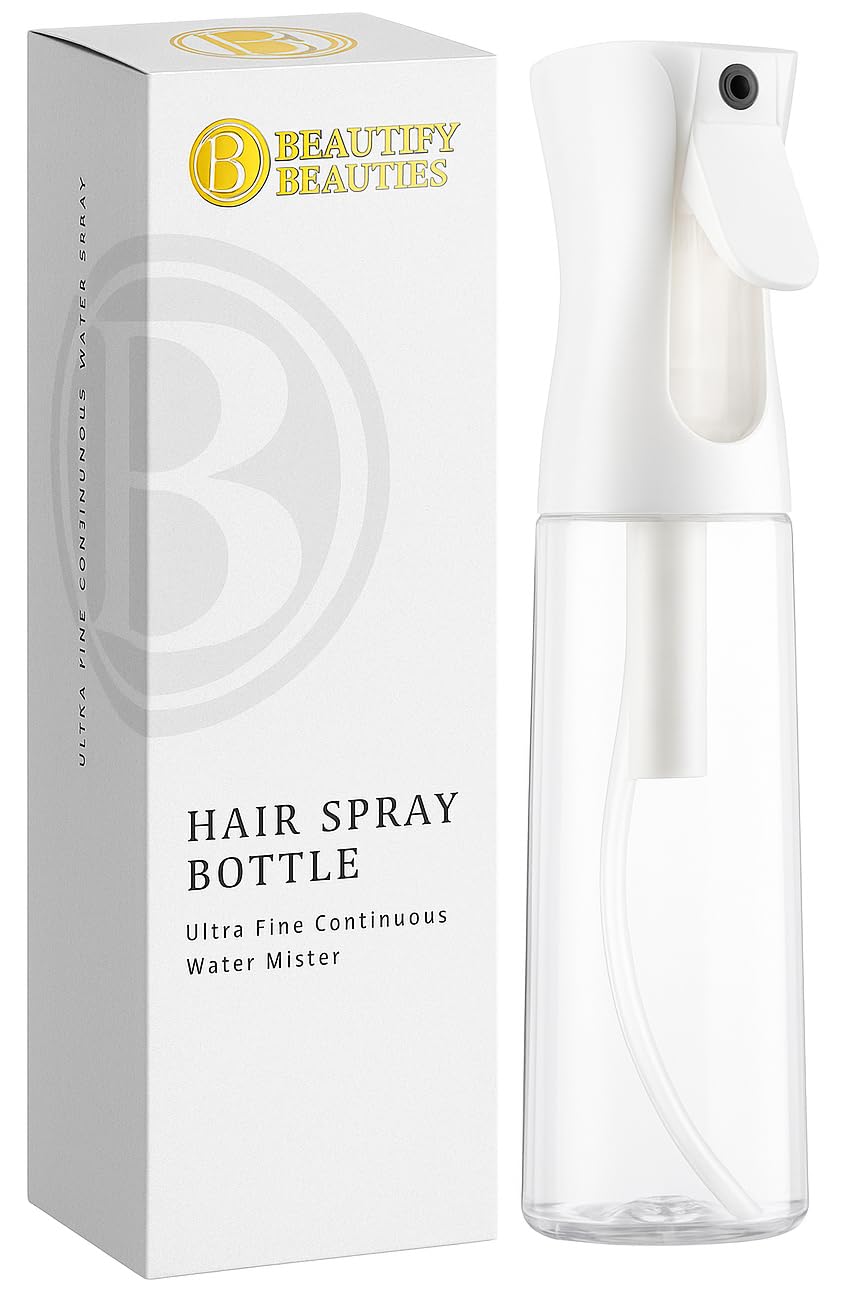 BeautifyBeauties Spray Bottle For Hair – Continuous Mister Spray Bottle for Hairstyling, Cleaning