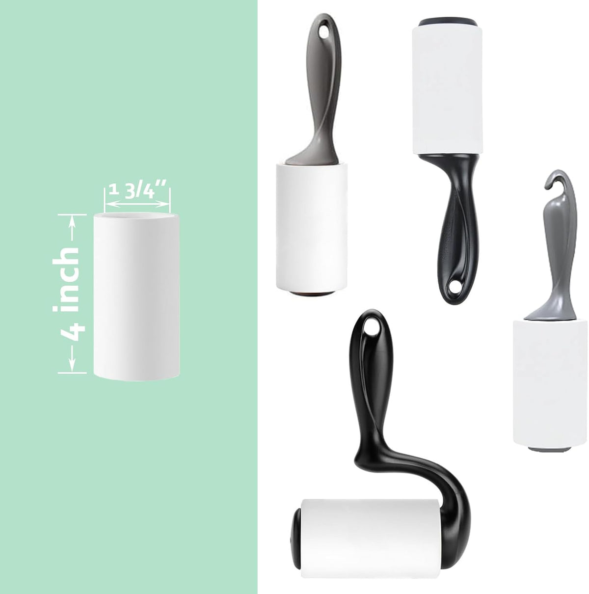 4 inch Lint Roller Refill Only for Scotch-Brite Pet Extra Sticky Hair Lint Roller 5 Refills 60