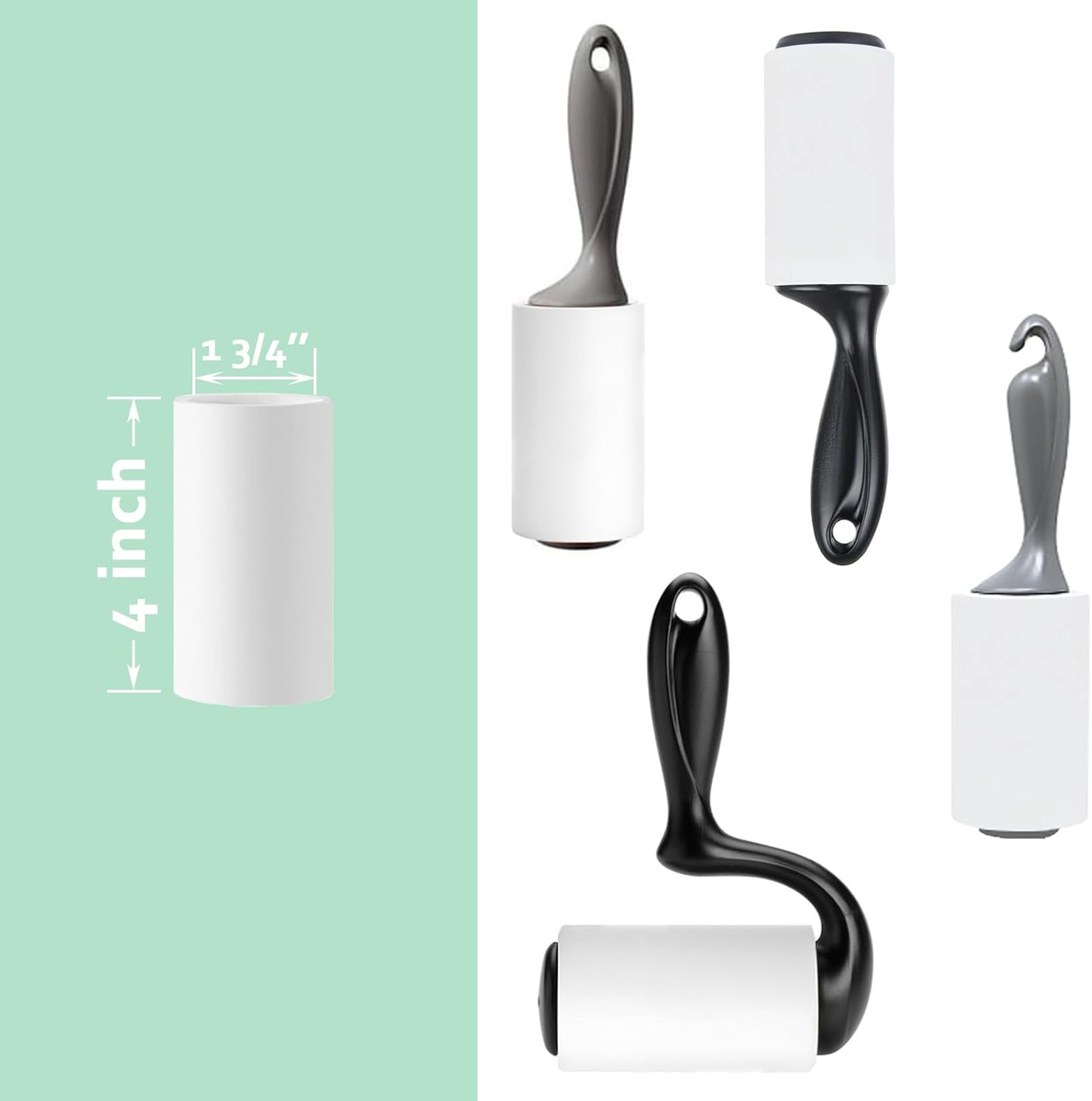 4 inch Lint Roller Refill Only for Scotch-Brite Pet Extra Sticky Hair Lint Roller 5 Refills 60