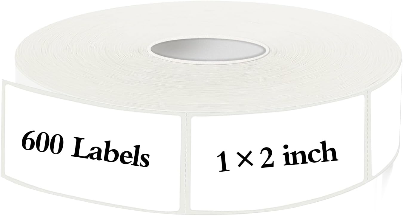 600 Blank Removable Freezer Labels Water Oil Resistant with Perforation Line for Food Containers
