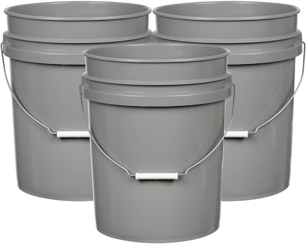 House Naturals 5 Gallon Premium HPDE Plastic Bucket - Made in USA Food Grade Storage Container, BPA