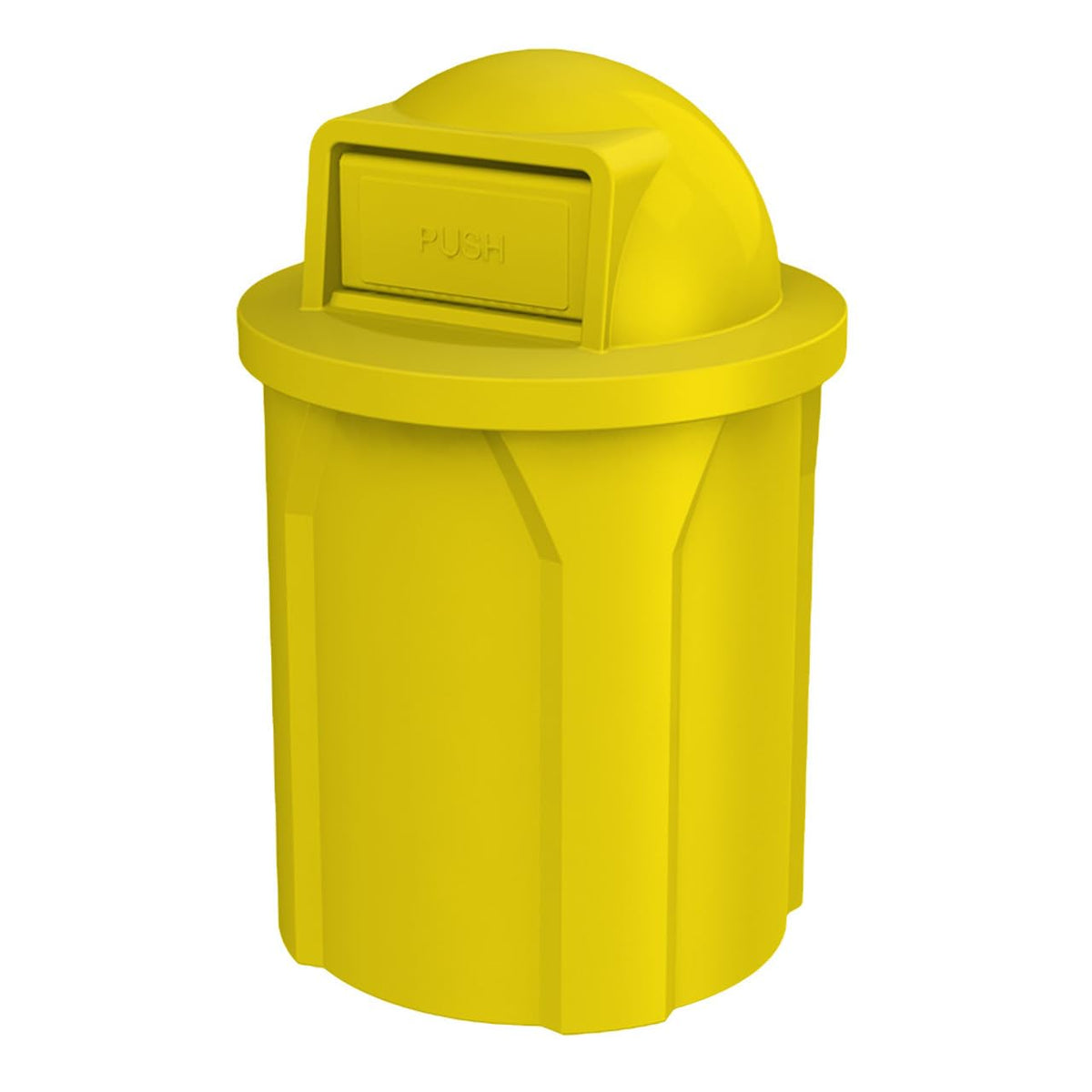 42 Gallon Circle 100% Recycled Plastic Heavy Duty Outdoor Commercial Trash Can with Push Open Dome