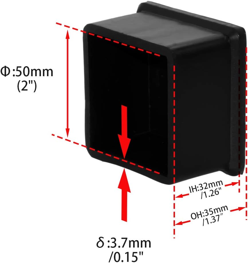 Flyshop Durable Non-Marking Silicone Chair Leg Caps Tips Floor Protectors Square Furniture Table