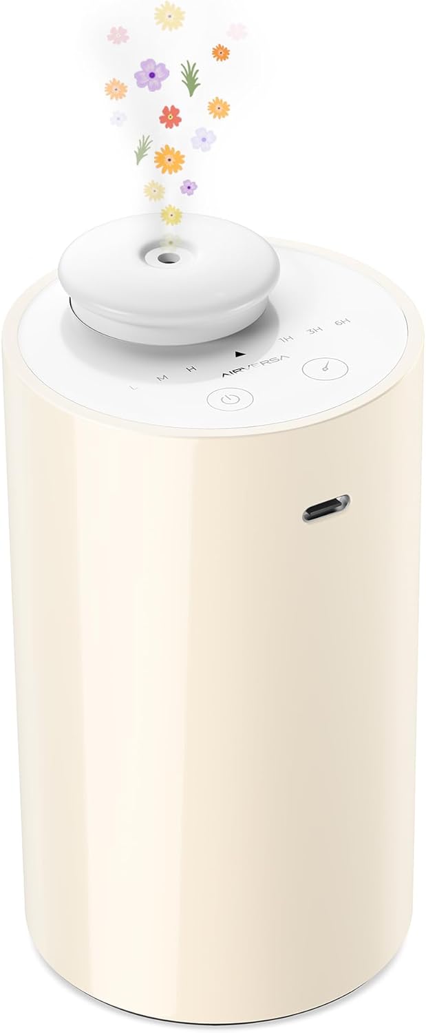 Airversa Waterless Diffuser for Essential Oil, Battery Operated Nebulizer, 0.7 Fl.Oz./ 20mL