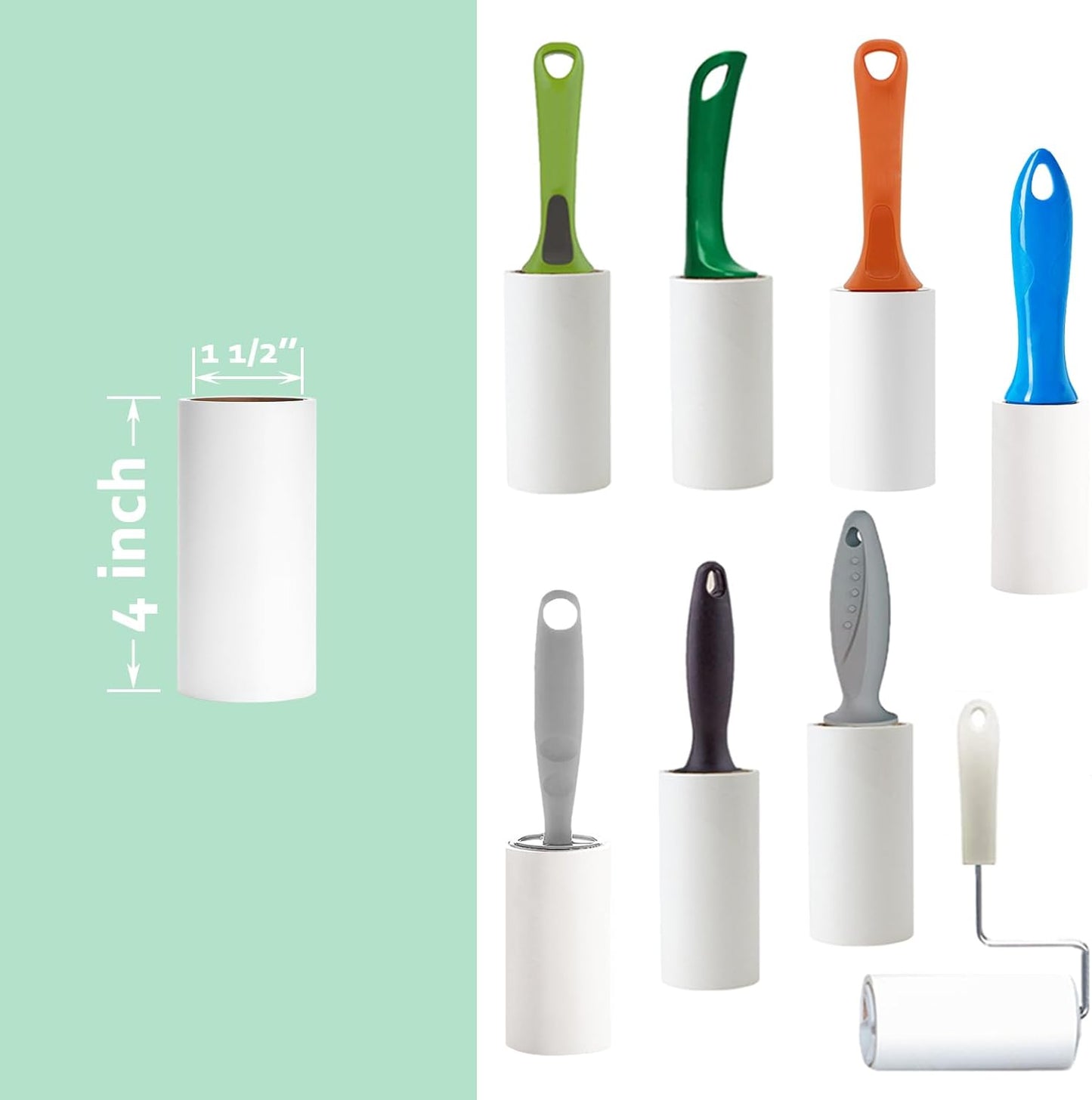 4 inch Lint Roller Refills Compatible with Evercare Extra Sticky Pet Lint Roller Replacement