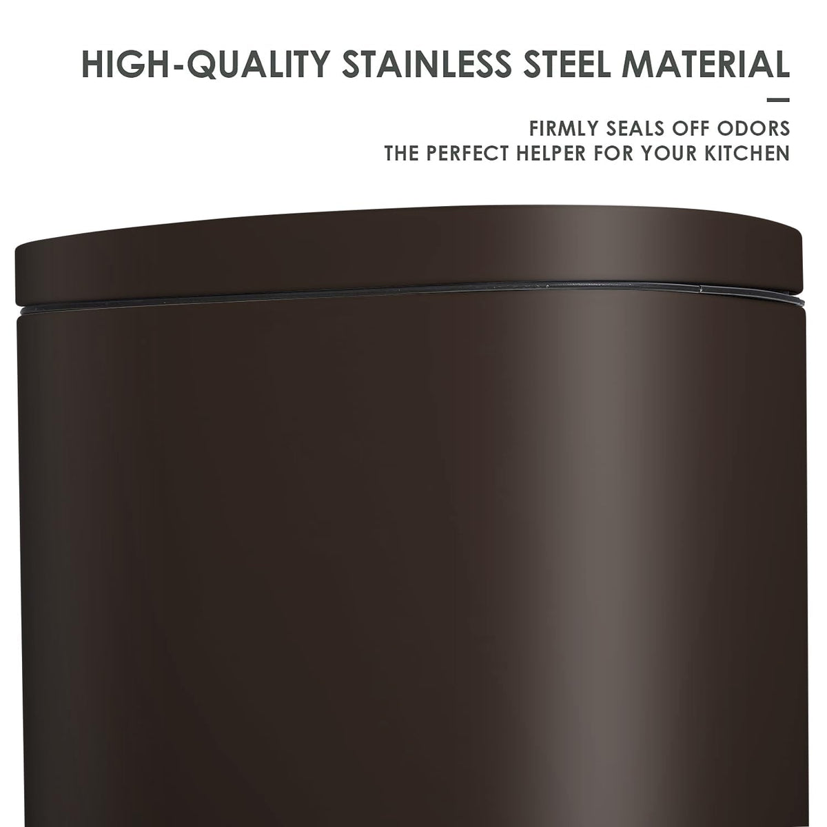 AthLike Trash Can, Stainless Steel Kitchen Garbage Can, Step Waste Bin with Hinged Lid and