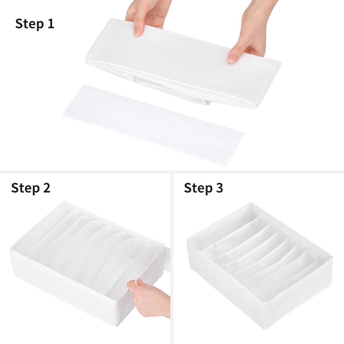4 Packs T-shirt Drawer Organizers for Clothing,8 Grids Compartment Wardrobe Storage Box, Washable