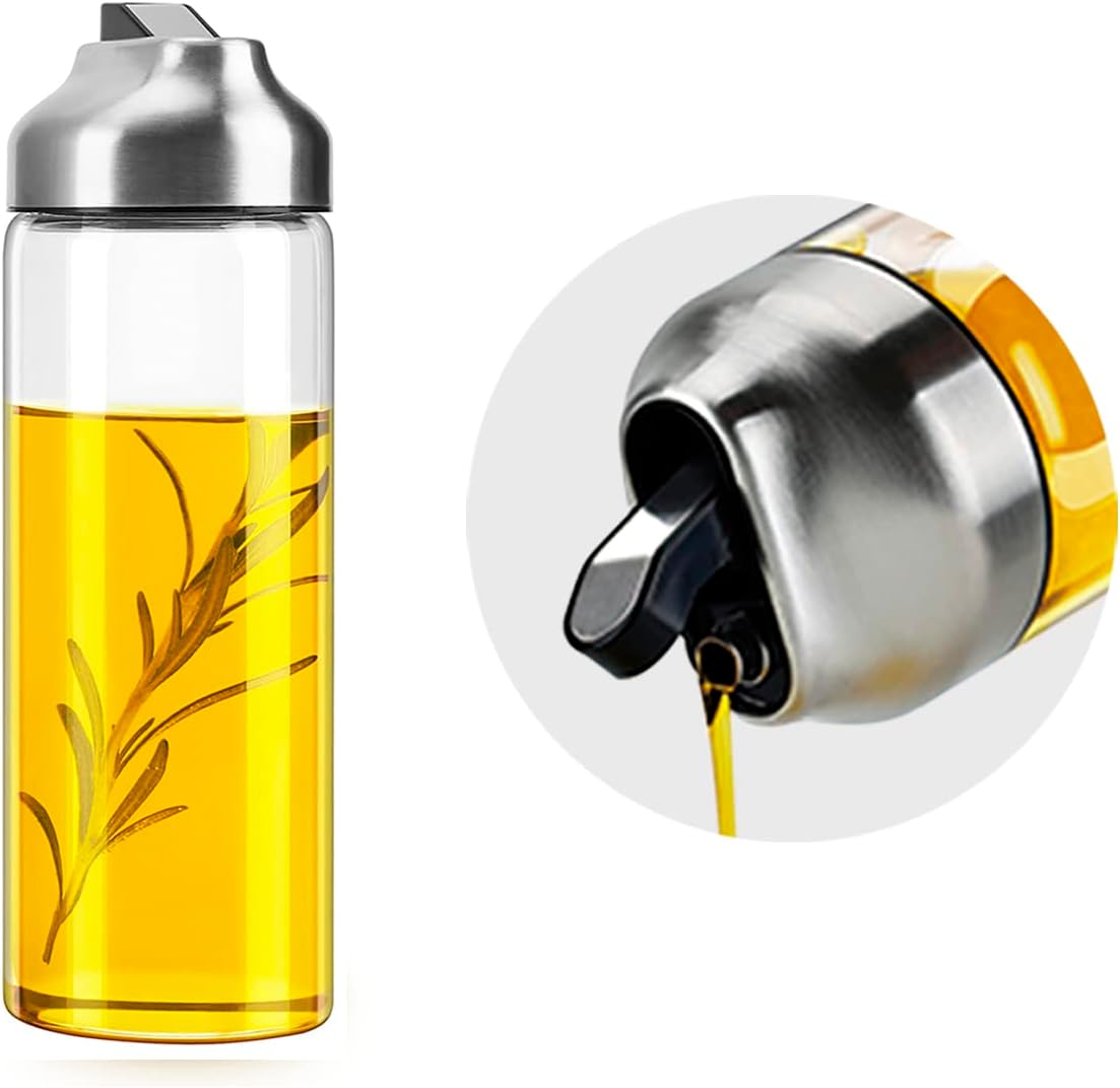 Aelga Olive Oil Dispenser Bottle - Glass Oil Dispenser - Dispenser Bottle for Kitchen with
