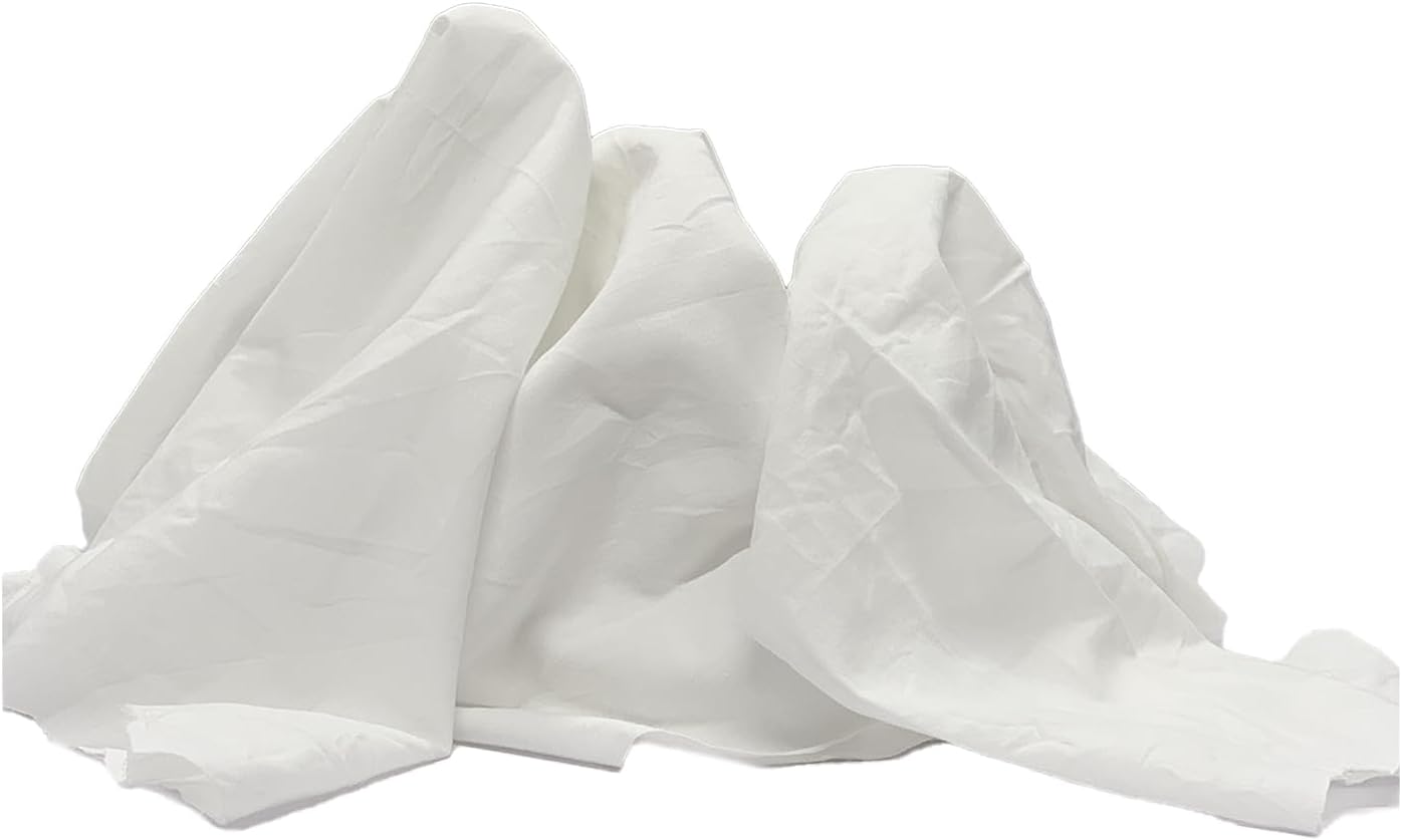 Recycled White Sheeting Cleaning Rags (600 lbs. Pallet 12x50 lbs. Box) – Lint Free White Cotton