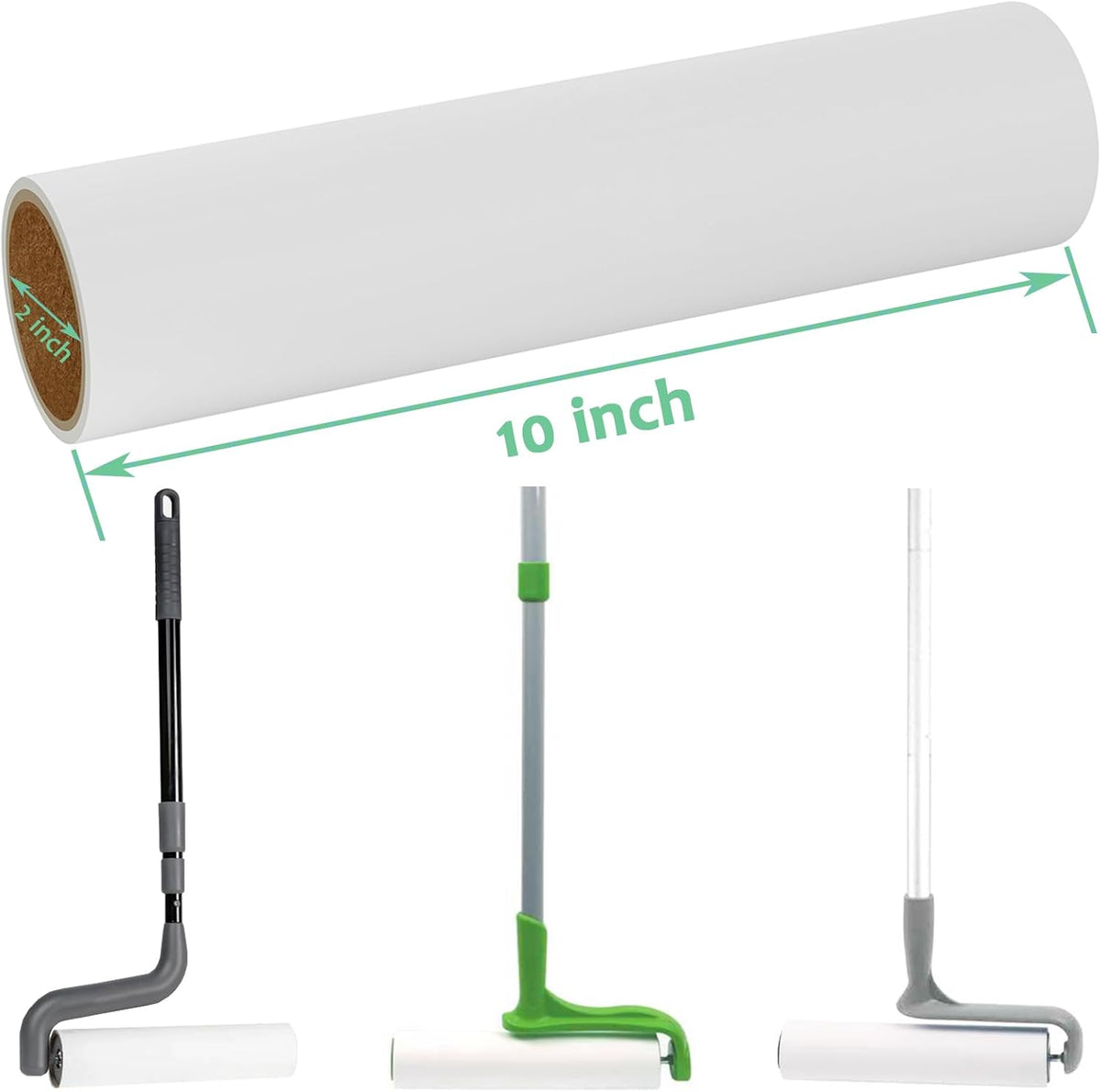 10 inch Mega Lint Roller Refills Compatible with Evercare Layers Smart Design Large Floor Lint