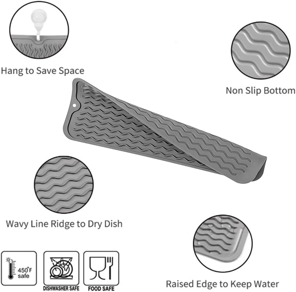 Silicone Dish Drying Mat for Multiple Usage,Easy clean,Eco-friendly,Heat-resistant Silicone Mat for