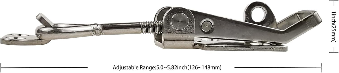 Adjustable Latch Buckle Cabinet Boxes Lever Handle Toggle Catch Latch Lock,Silver,Adjustable Range