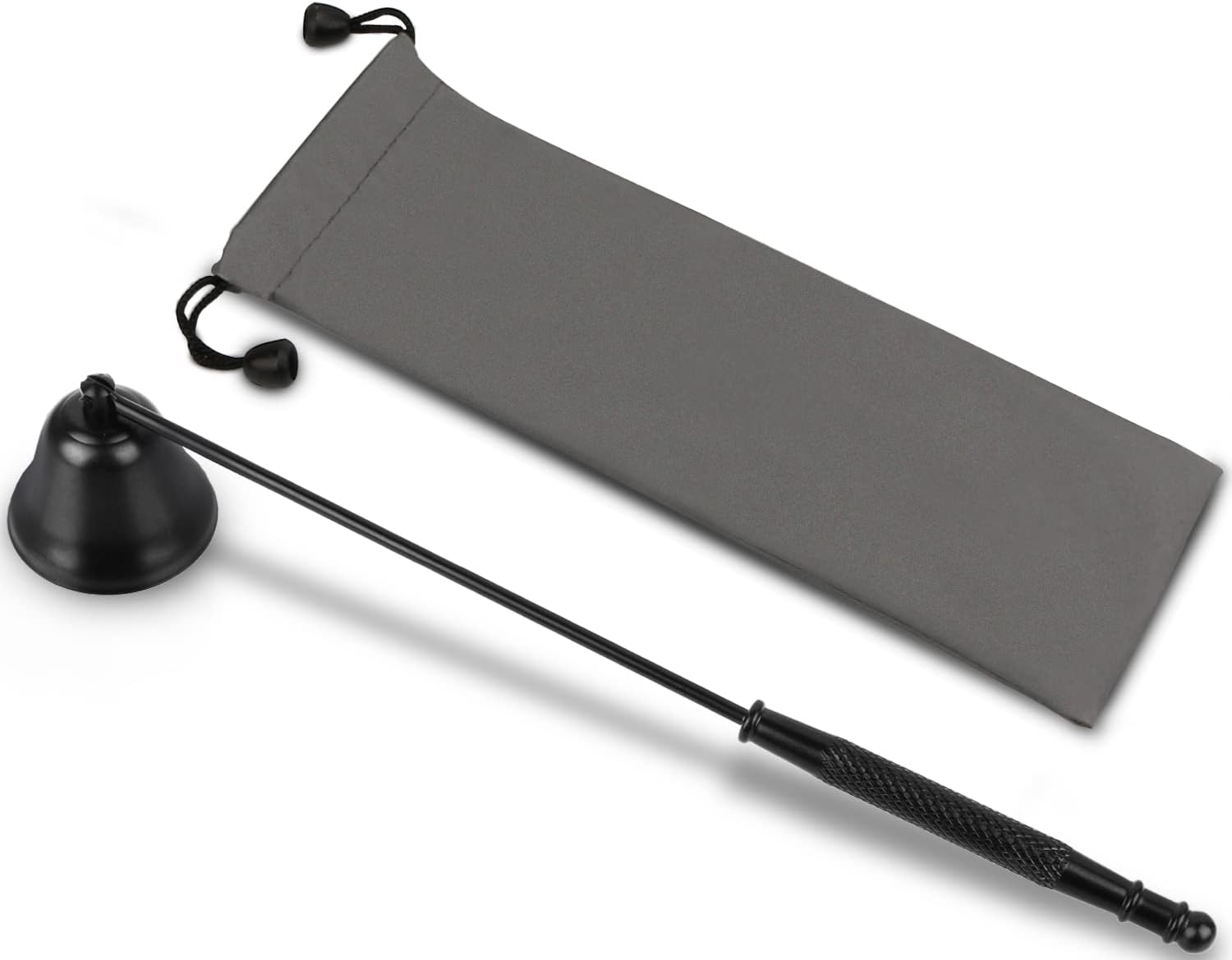 Candle Snuffer Black, Elegant Candle Extinguisher Snuffer Accessory with Long Handle for Putting