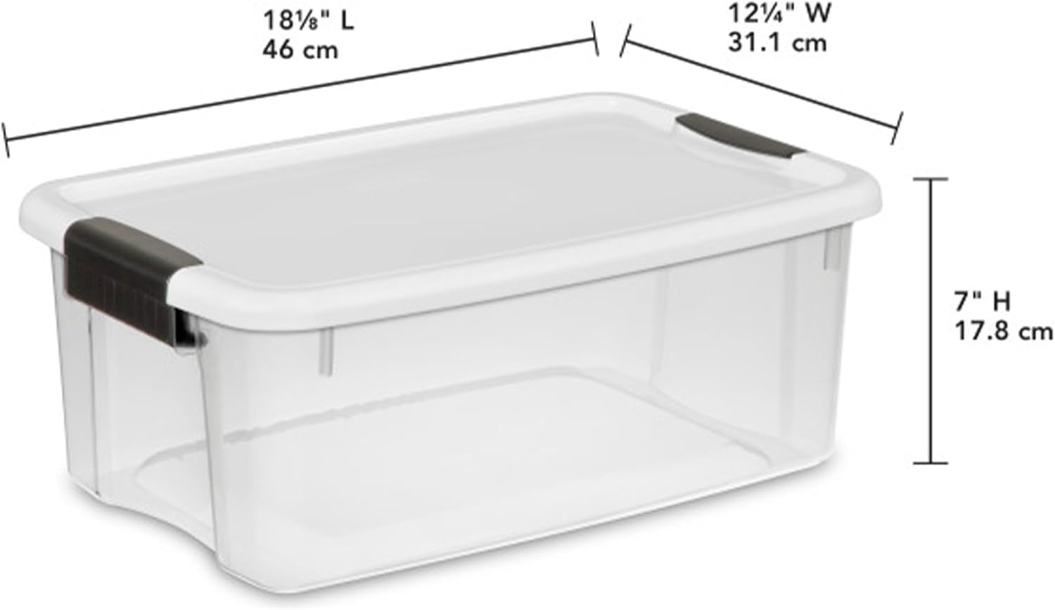 Sterilite 6-Pack Ultra Latching Box, Storage Bins with Lids, Clear Plastic, 18 Quart - Heavy-Duty