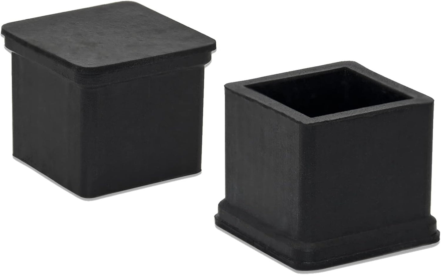 Flyshop Heavy Duty Non-Slip Rubber Leg Tips Floor Protectors Square Chair Leg Caps 25mm x 25mm (1"