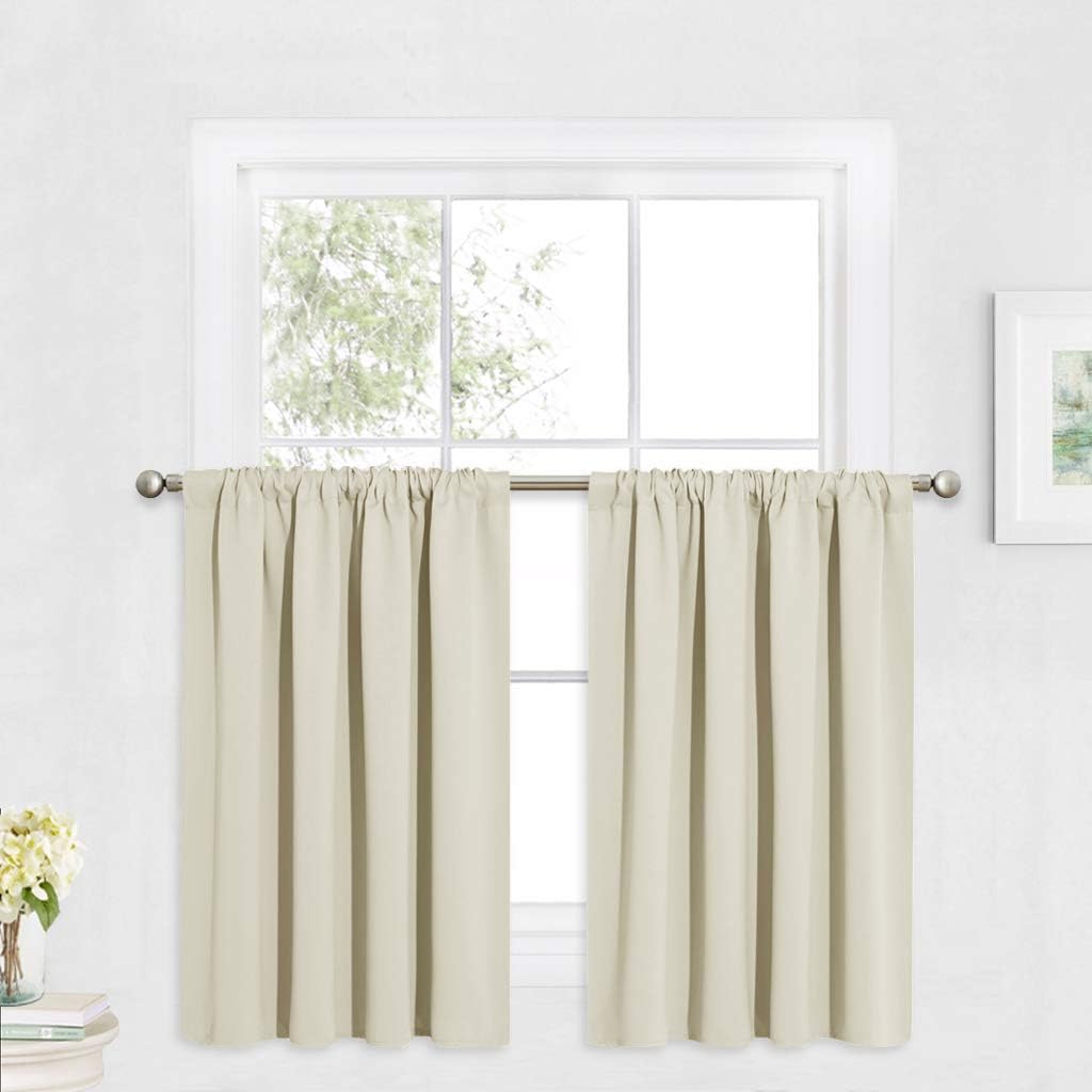 RYB HOME Blackout Curtains for Kitchen, Over Sink Privacy Curtains Window Decor, Thermal Insulating