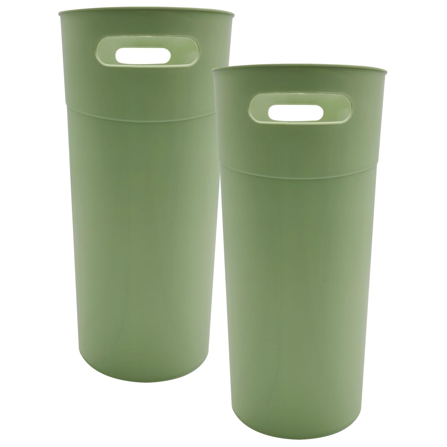 Small Trash Can Plastic Bathroom Wastebasket 3.2 Gallon Slim Garbage Container Bin with Handle for