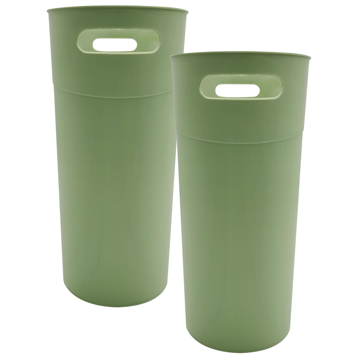Small Trash Can Plastic Bathroom Wastebasket 3.2 Gallon Slim Garbage Container Bin with Handle for