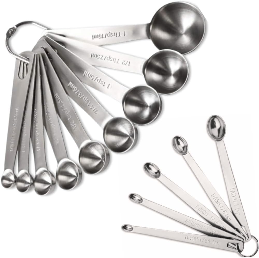 14PCS Measuring Spoons Set, 1 tbsp, 1/2 tbsp, and 1-1/16tsp Stainless Steel Measuring Spoons for
