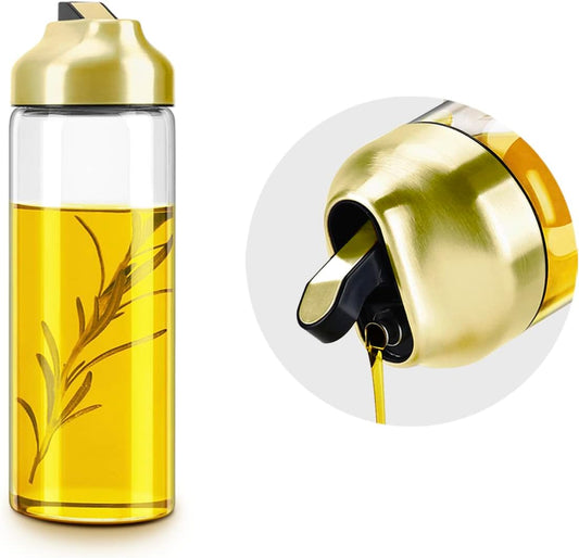 Aelga Gold Oil Dispenser - Gold Kitchen Accessories-Oil Dispenser Bottle for Kitchen with Stainless
