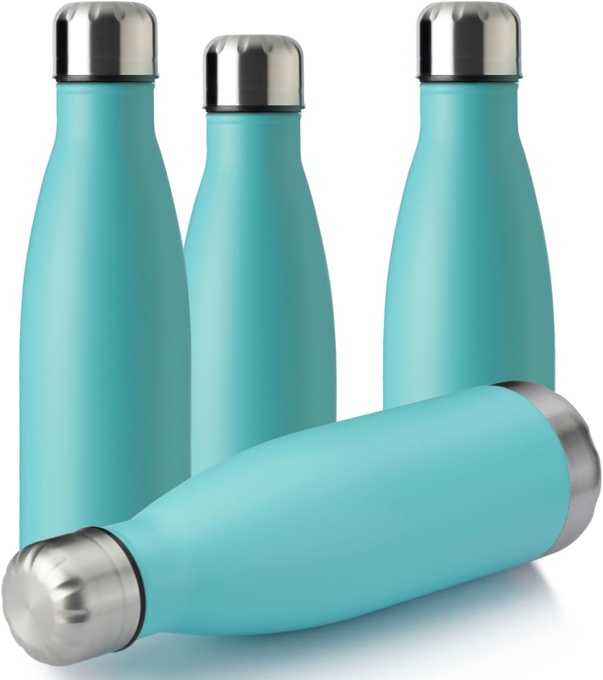MEWAY 17oz Sport Water Bottle 4 Pack Vacuum Insulated Stainless Steel Leak-Proof Double Wall Cola