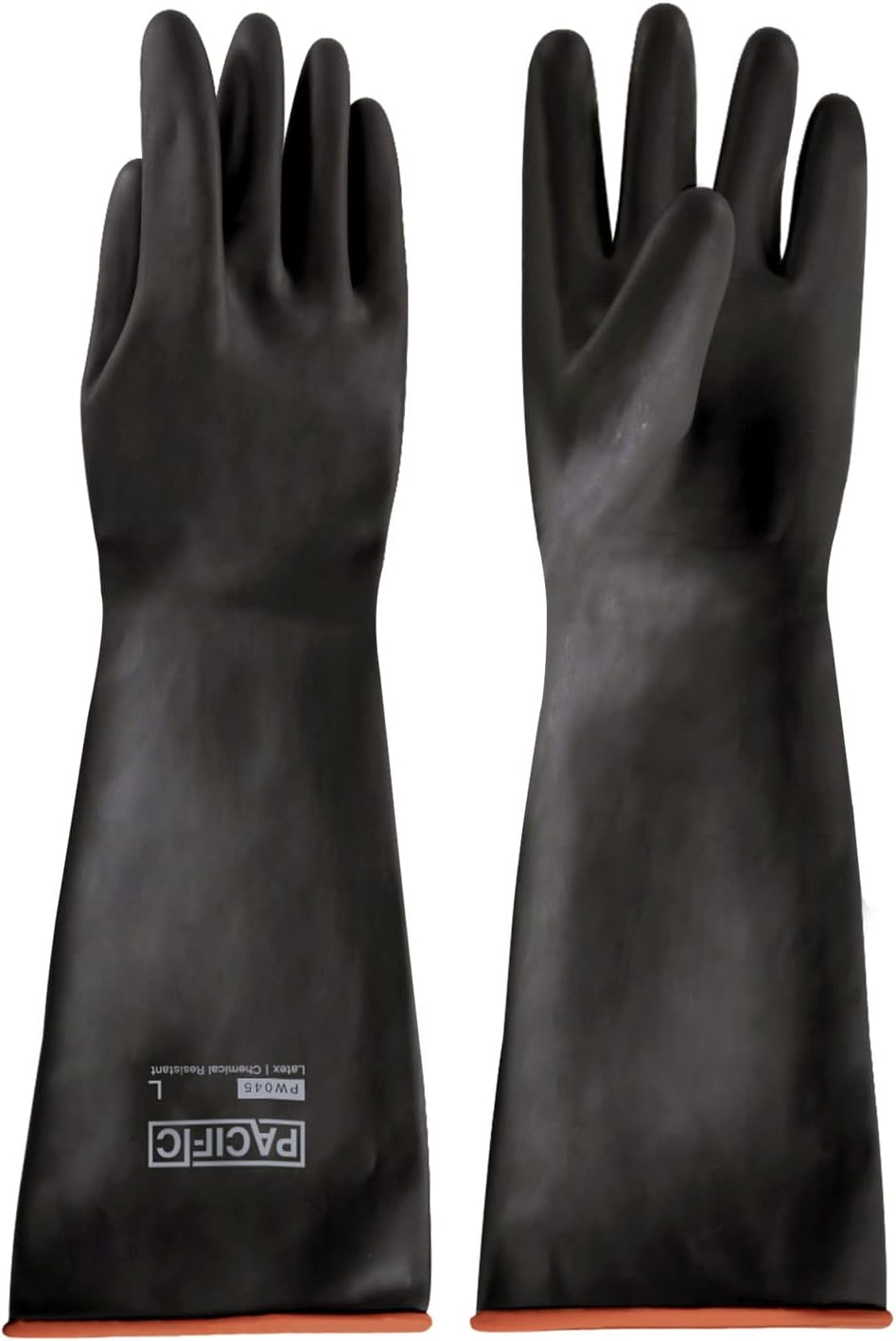 PACIFIC PPE Heavy Duty Latex Chemical Gloves, Strong Acid Resistance Rubber Gloves, Against Alkali