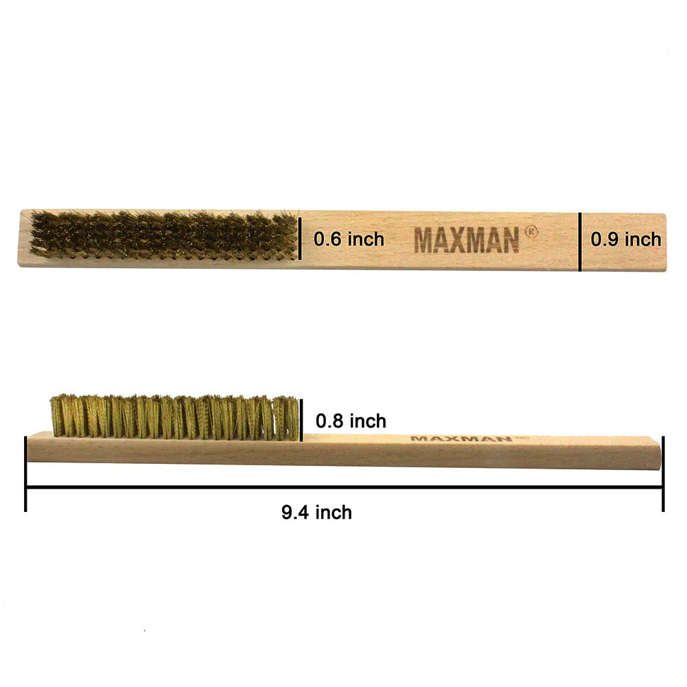 MAXMAN Brass Brush, Soft Brass Bristle Wire Brush for Cleaning Metal Rust, Welds, Home and Kitchen