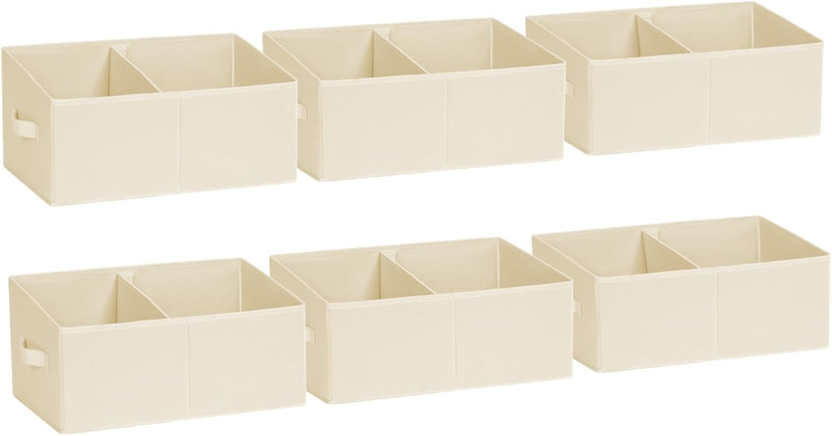 DIMJ Closet Storage Bins, 6 Pack Storage Baskets for Shelves, Foldable Shelf Organizer with Handle
