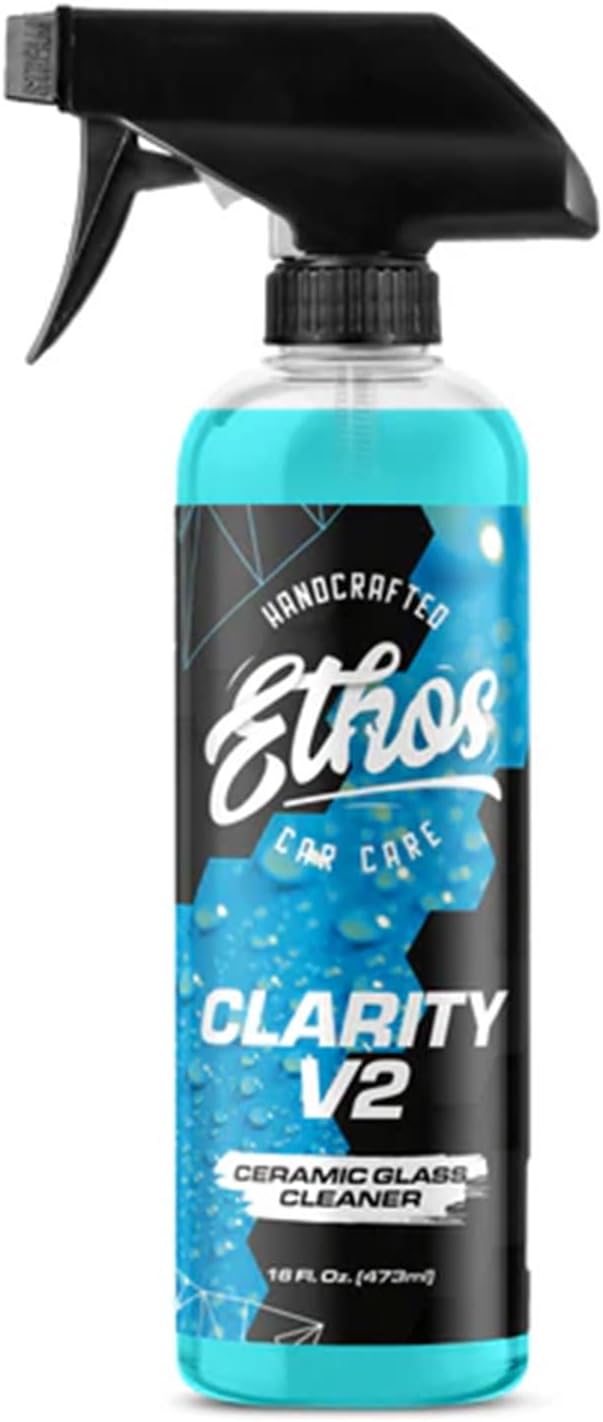 Ethos Clarity V2 - Ceramic Glass Cleaner and Water Repellent - Streak-Free Window Cleaner with