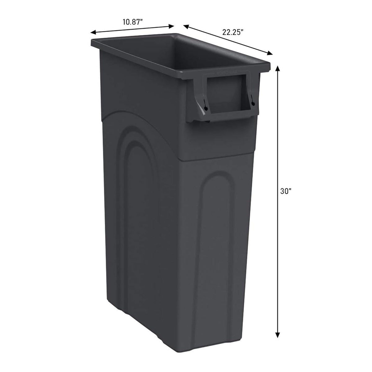 United Solutions Highboy Waste Container, 23 Gallon, Space Saving Slim Profile and Easy Trash Bag