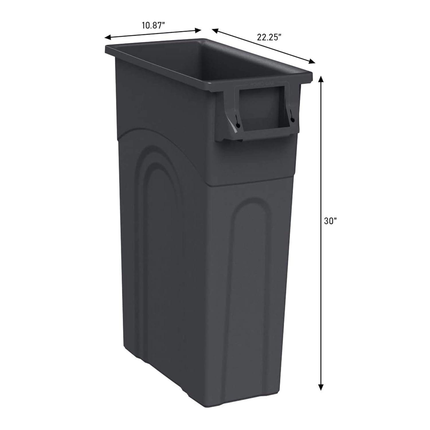 United Solutions Highboy Waste Container, 23 Gallon, Space Saving Slim Profile and Easy Trash Bag